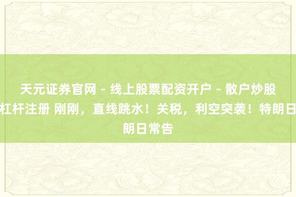 天元证券官网 - 线上股票配资开户 - 散户炒股如何杠杆注册 刚刚，直线跳水！关税，利空突袭！特朗日常告
